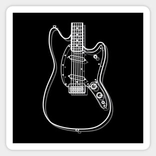 M-Style Offset Style Electric Guitar Body Outline Dark Theme Sticker